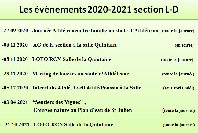Evènement 2020 2021 RCN