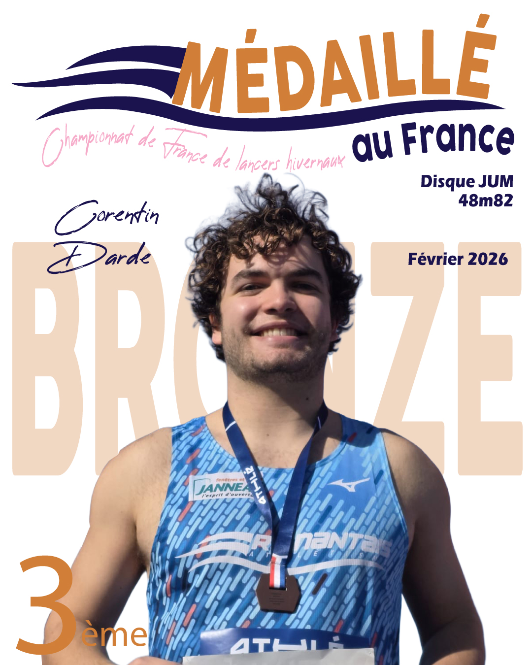 MEDAILLE BRONZE Corentin Disque U20