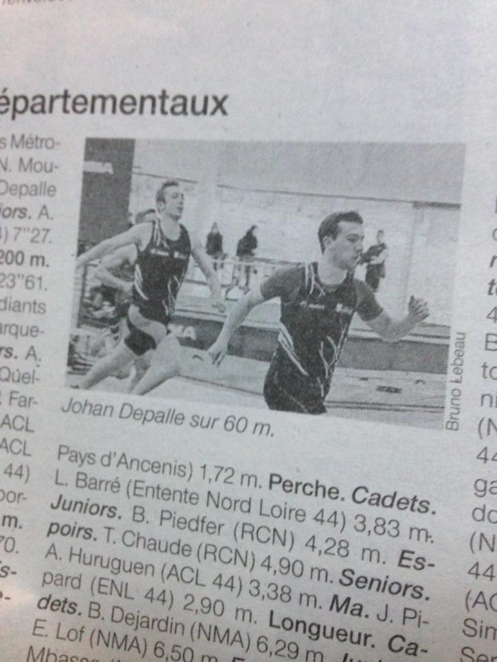 Ouest France   Championnats departementaux Indoor 44