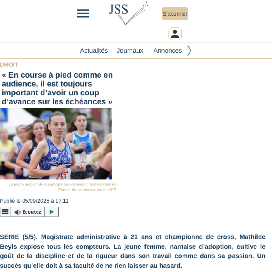 Journal Spécial des Sociétés 05/09/2025 : En course à pied comme en audience, il est toujours important d’avoir un coup d’avance sur les échéances
