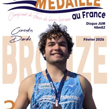 [CORENTIN DARDE - MÉDAILLÉ DE BRONZE AU CHAMPIONNAT DE FRANCE DE LANCERS HIVERNAUX JUM]⚪🔵