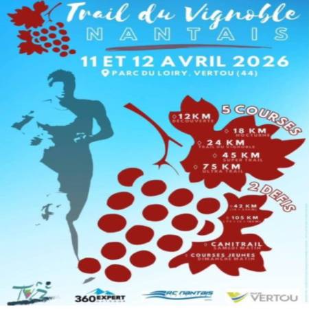 12/04/2026 -  Trail du Vignoble Nantais VERTOU 11 & 12/04/2026 -  Verda Trail BERRIC 11/04/2026 -  Trail du Moulin de l'Epinay LA-CHAPELLE-SAINT-FLORENT 12/04/2026 -  Marathon de CHINON 12/04/2026 -  Marathon de PARIS 12/04/2026 -  SCO Angers Run ANG